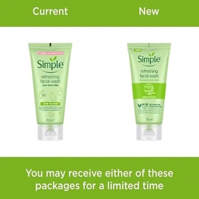 Simple Kind to Skin Refreshing Facial Wash with Vitamin B5+E 150ml